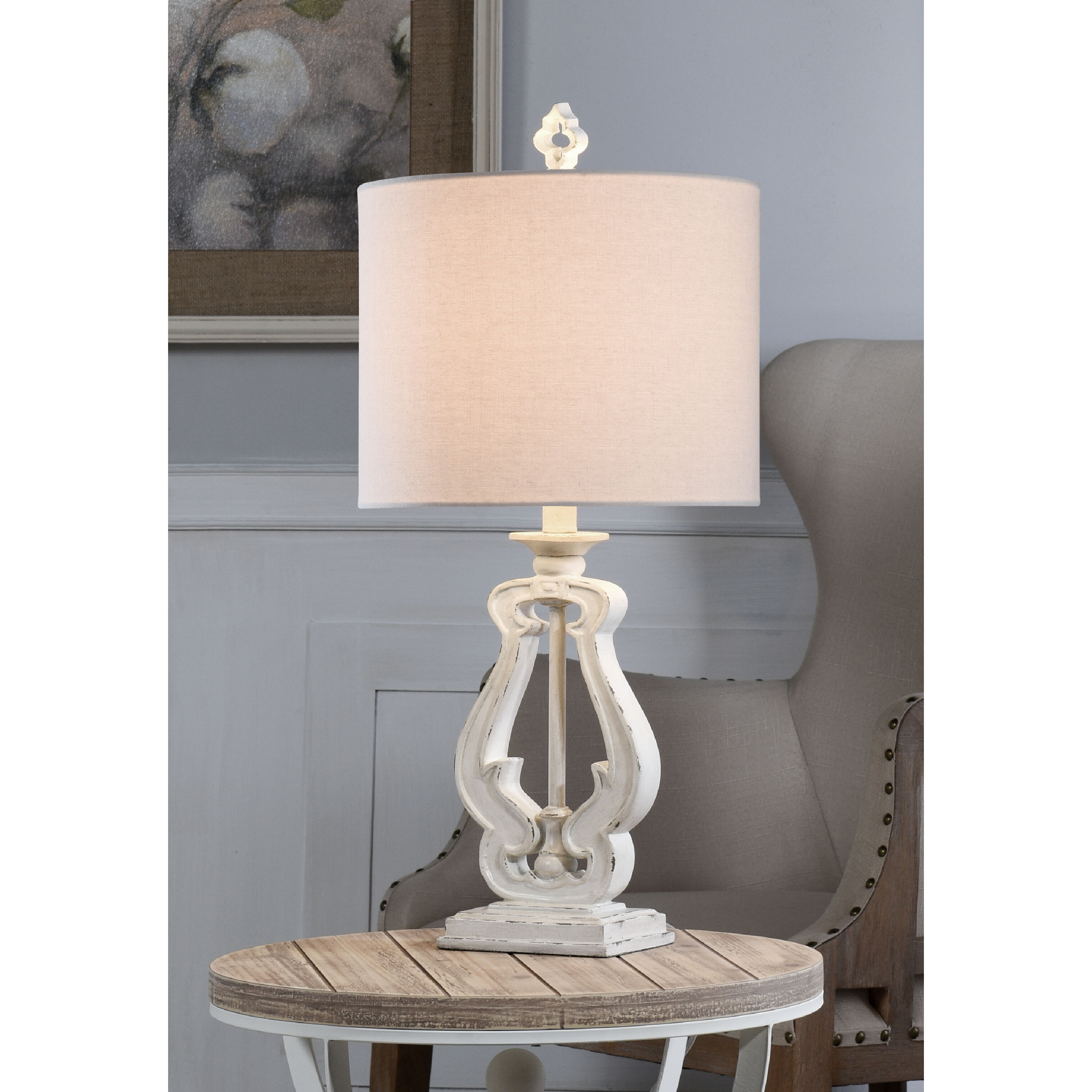 Distressed white table lamp best sale