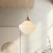 Alora Mood Farrah 1 Light 11.88 inch Brushed Gold Pendant Ceiling Light in Glossy Ribbed Opal Glass