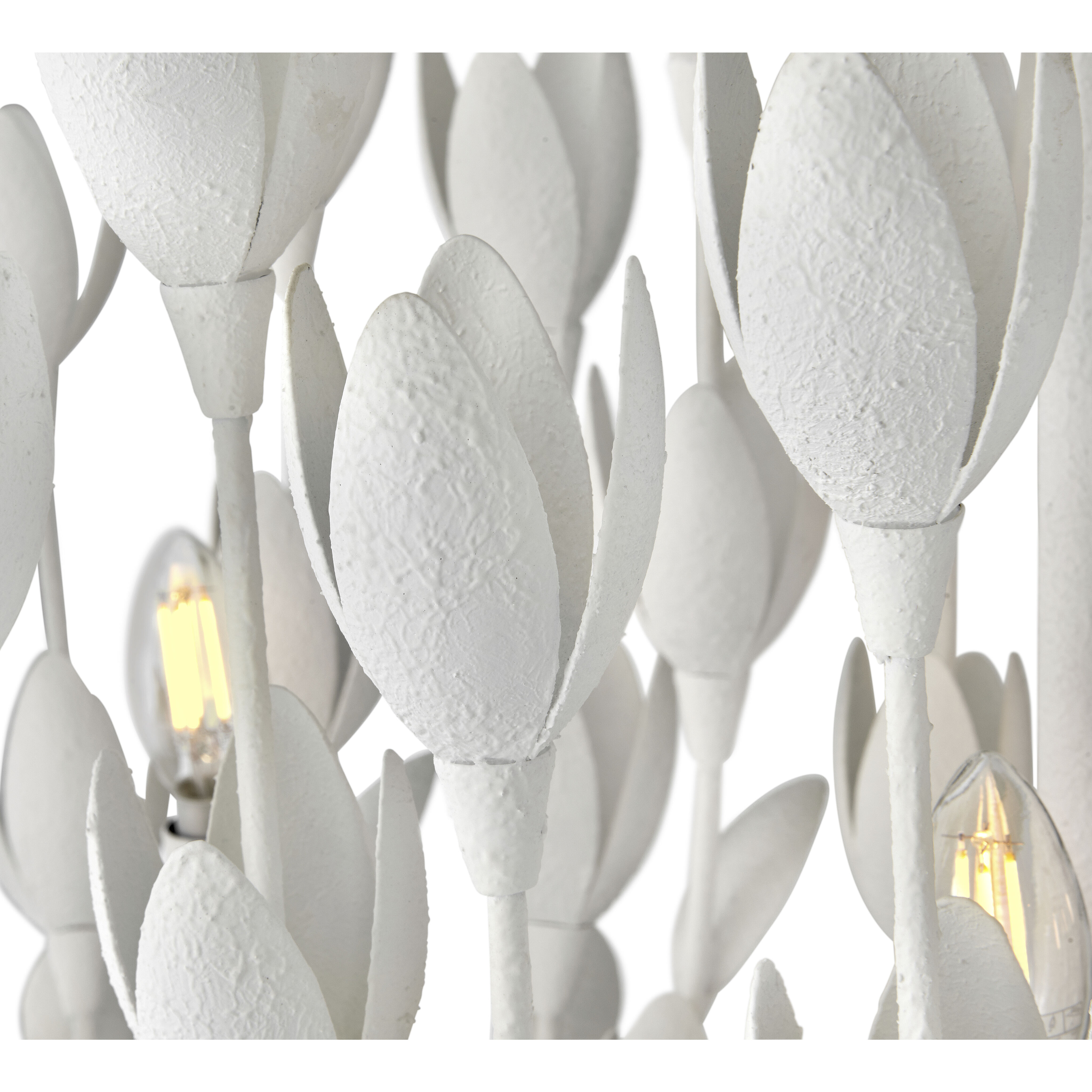 Lisa McDennon Flora 60 inch Textured Plaster Indoor Linear Chandelier Ceiling Light