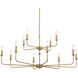 Pallas 12 Light 42.75 inch Brushed Natural Brass Chandelier Ceiling Light