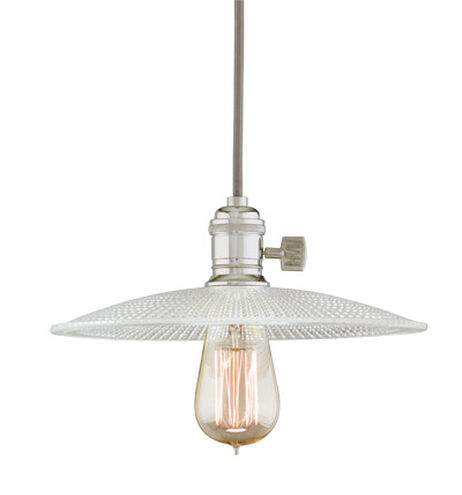 Heirloom 1 Light 10 inch Polished Nickel Pendant Ceiling Light in Ribbed Clear Glass, GS4, No