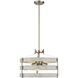 Fort Garry 3 Light Buffed Nickel and Birchwood on Metal Pendant Ceiling Light