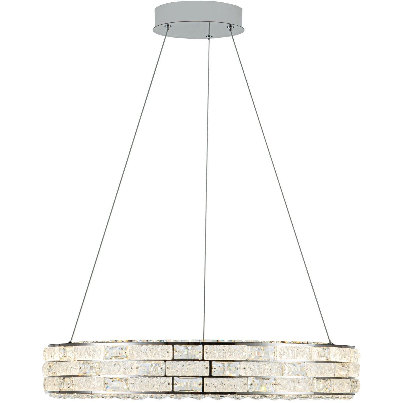 Elegance LED 23.62 inch Polished Nickel Chandelier Ceiling Light