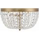 Nola 3 Light 14.25 inch Vibrant Gold Flush Ceiling Light