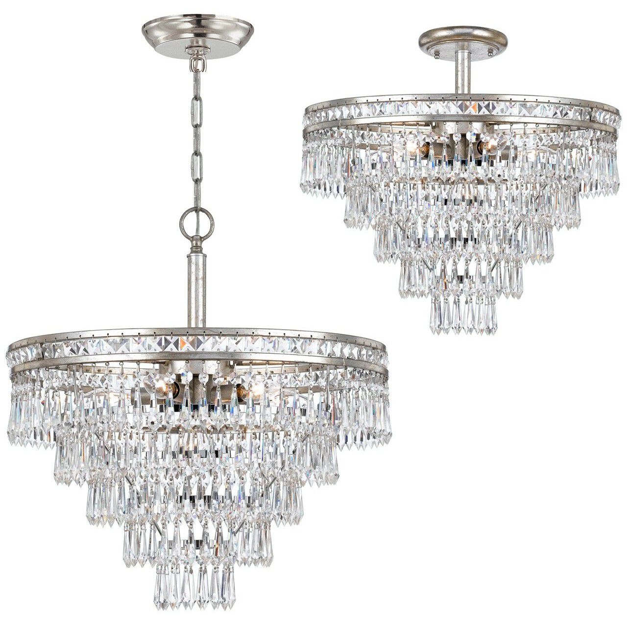 Mercer 7 Light 20 inch Olde Silver Chandelier Ceiling Light