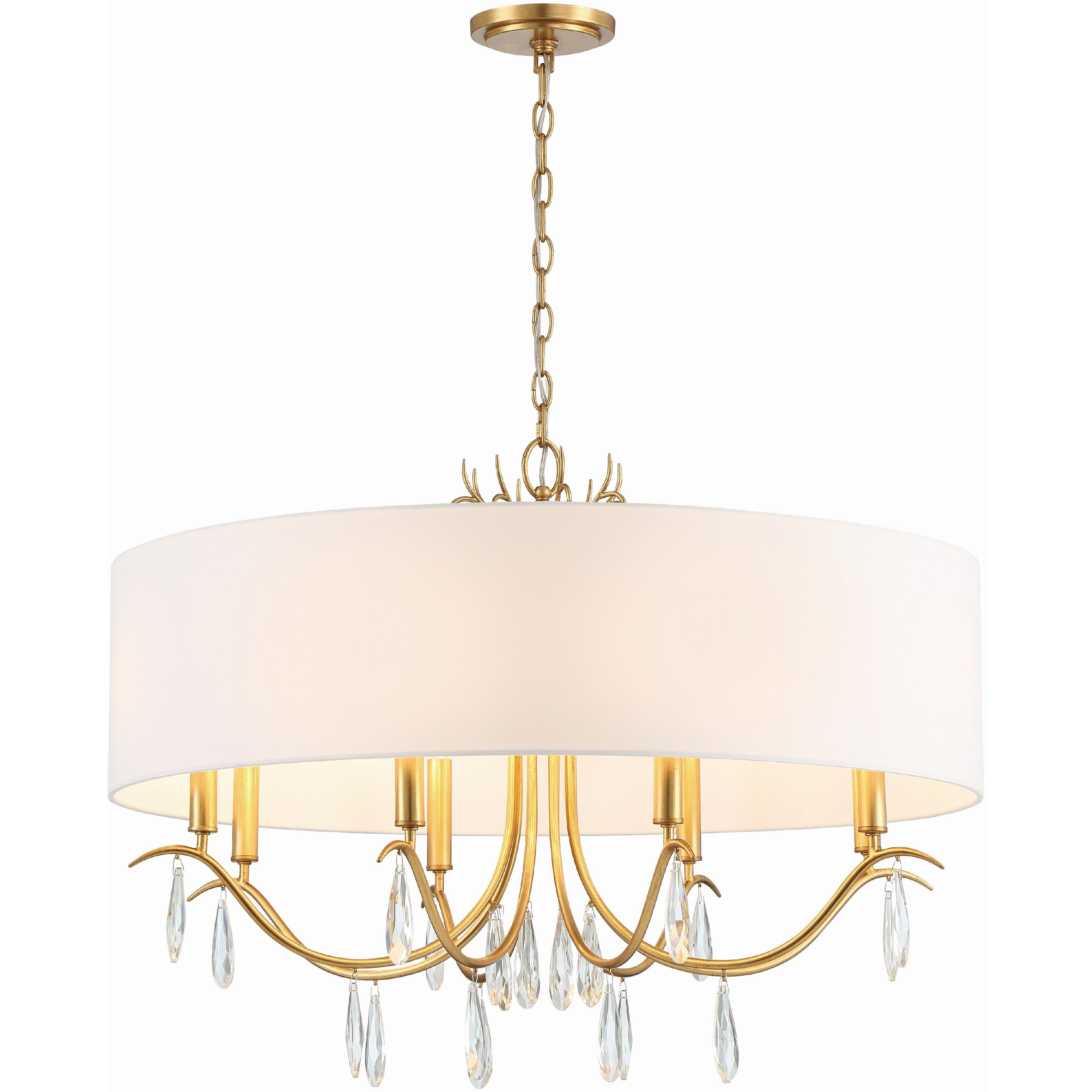 Rollins 8 Light 32 inch Antique Gold Chandelier Ceiling Light