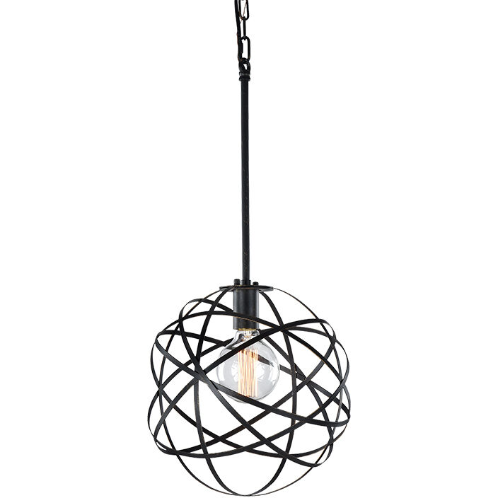 Atom 1 Light 12 inch Black Pendant Ceiling Light