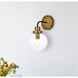 Hanson 1 Light 9 inch Black and Brass Bath Sconce Wall Light