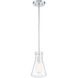 Industrial 1 Light 6.25 inch Chrome Pendant Ceiling Light