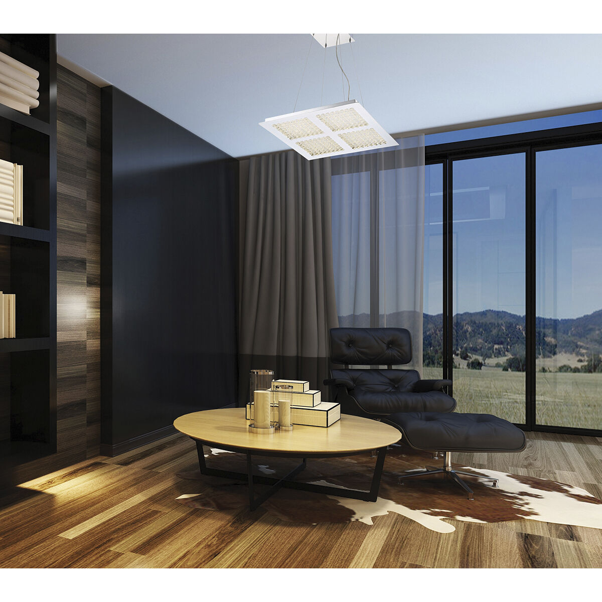 Denso LED 22 inch Chrome Chandelier Ceiling Light