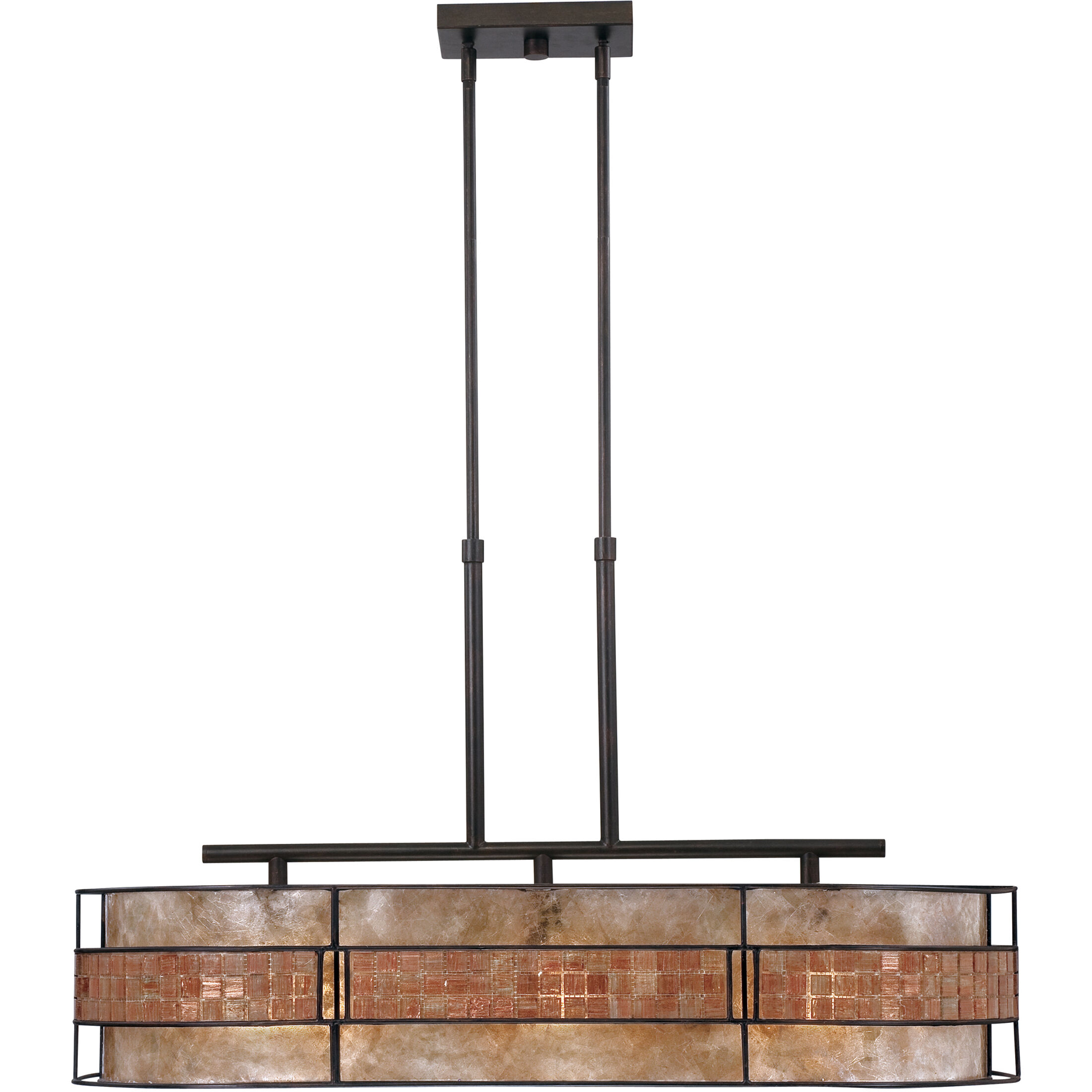 Laguna 3 Light 37 inch Renaissance Copper Island Light Ceiling Light, Naturals