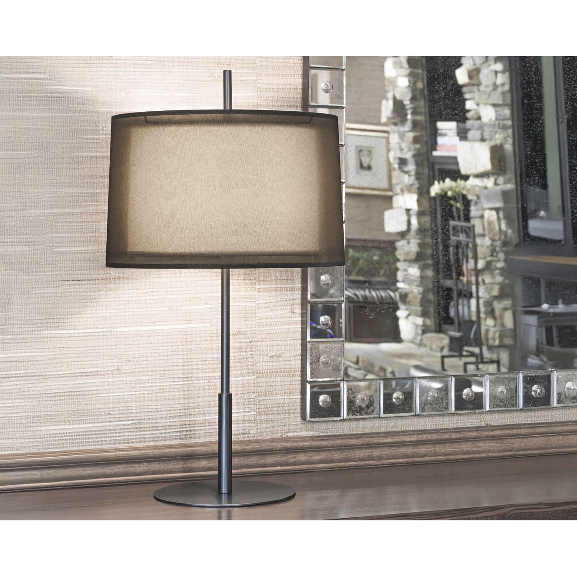 Saturnia 30 inch 150.00 watt Deep Patina Bronze Table Lamp Portable Light