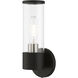 Banca 1 Light 4 inch Black with Brushed Nickel Accent ADA Single Sconce Wall Light, Single