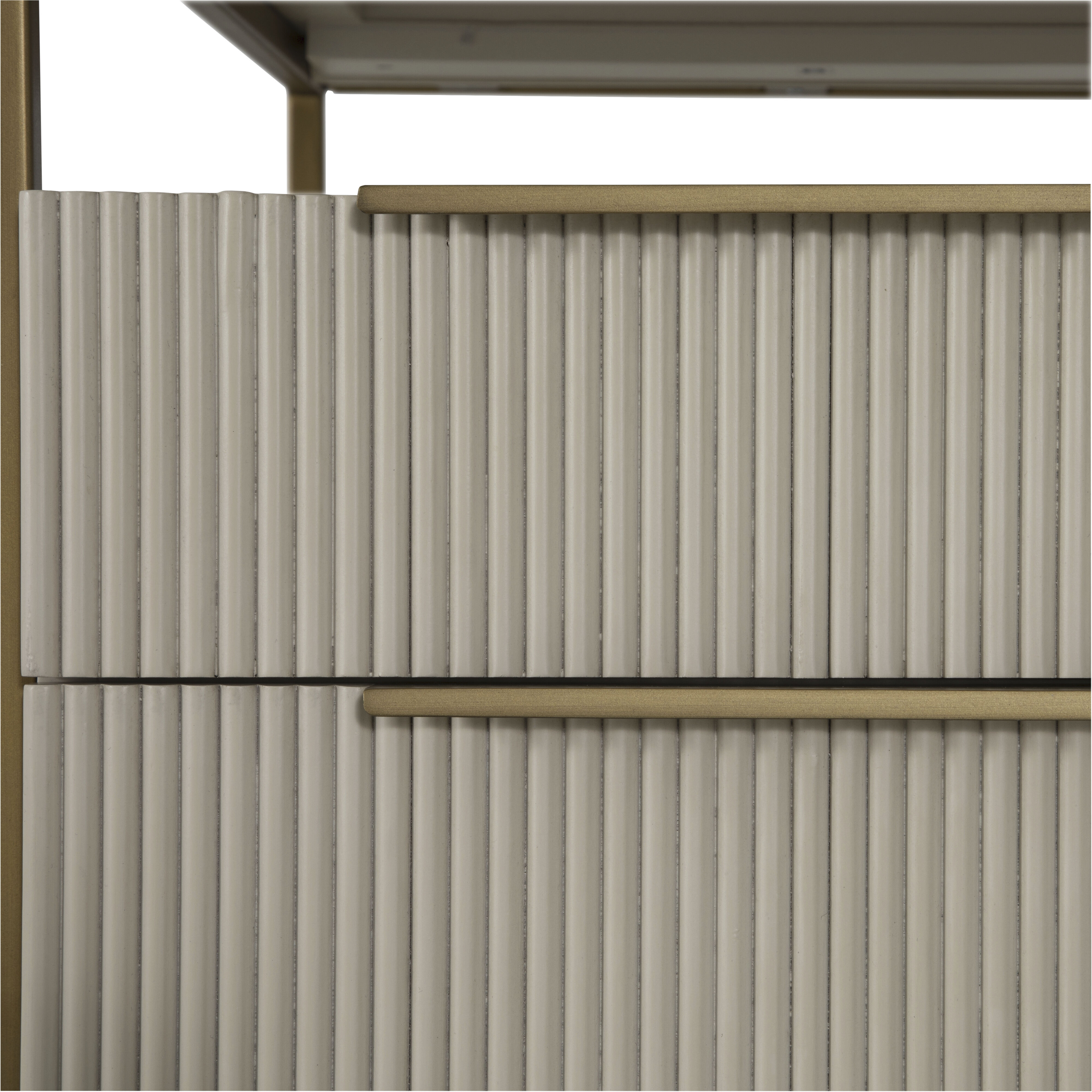 Rowen 66 X 25 inch Sesame White and Brushed Brass Desk