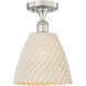 Edison Bristol Natural 1 Light 9 inch Brushed Satin Nickel Semi-Flush Mount Ceiling Light