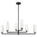 Alora Mood Krysta 6 Light 35.13 inch Matte Black/Opal Glass Chandelier Ceiling Light