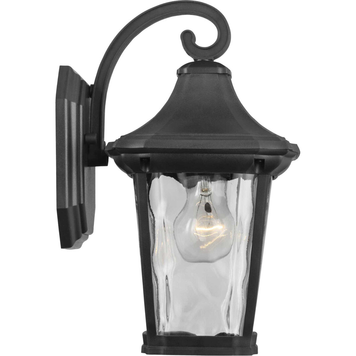 Marquette 1 Light 13 inch Textured Black Outdoor Wall Lantern, with DURASHIELD, Small