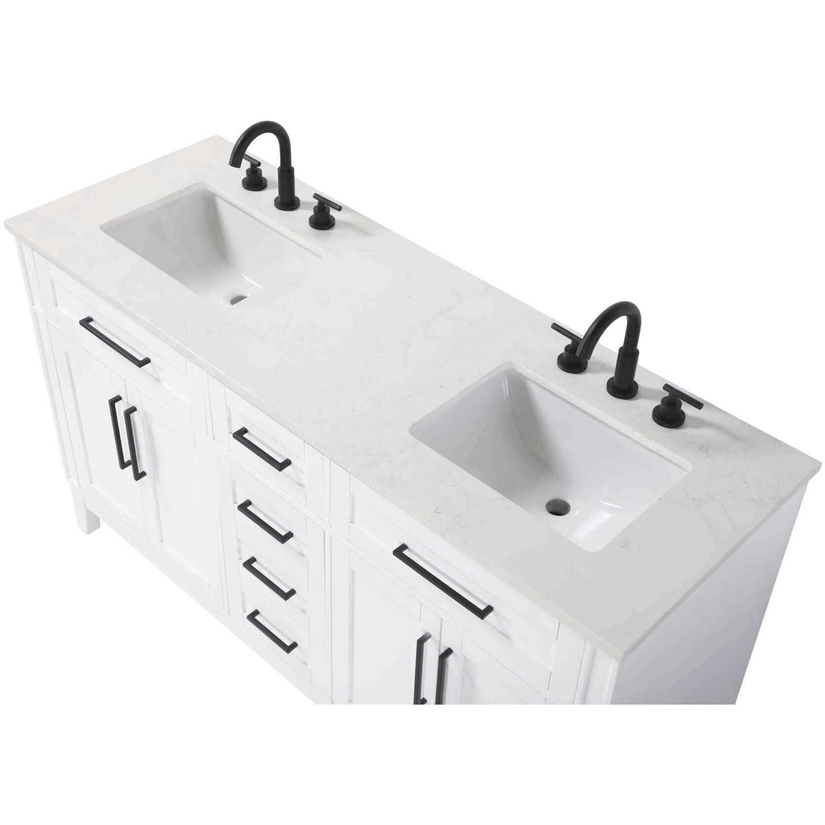 Virginia 60 X 35 inch White Bathroom Vanity Cabinet