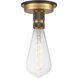 Restoration Aurora LED 3.75 inch Black Brushed Brass Flush Mount Ceiling Light