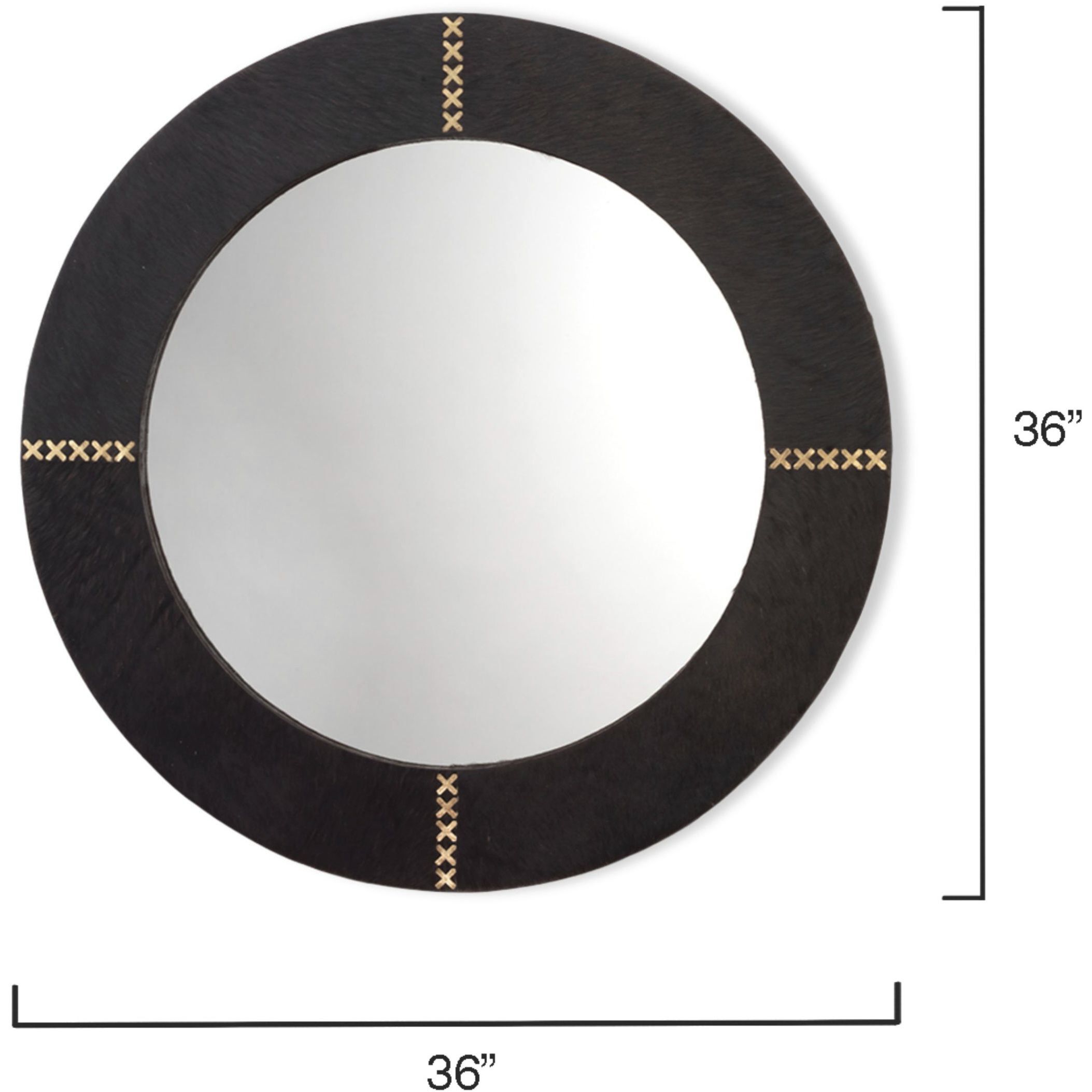 Cross Stitch 36 X 36 inch Espresso Hide w/ Antique Brass Wall Mirror