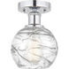 Edison Athens Deco Swirl 1 Light 6 inch Brushed Satin Nickel Semi-Flush Mount Ceiling Light