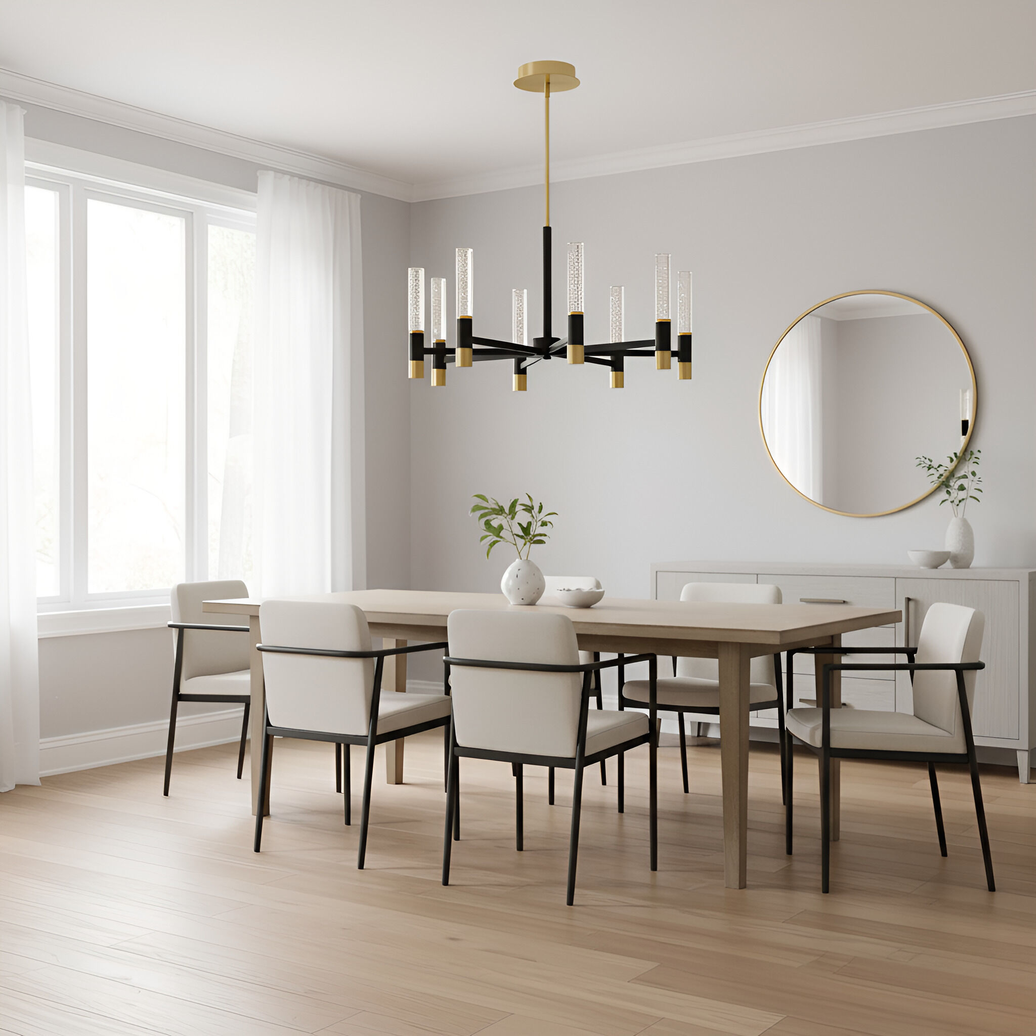 Davies 8 Light 32 inch Brushed Gold Chandelier Ceiling Light