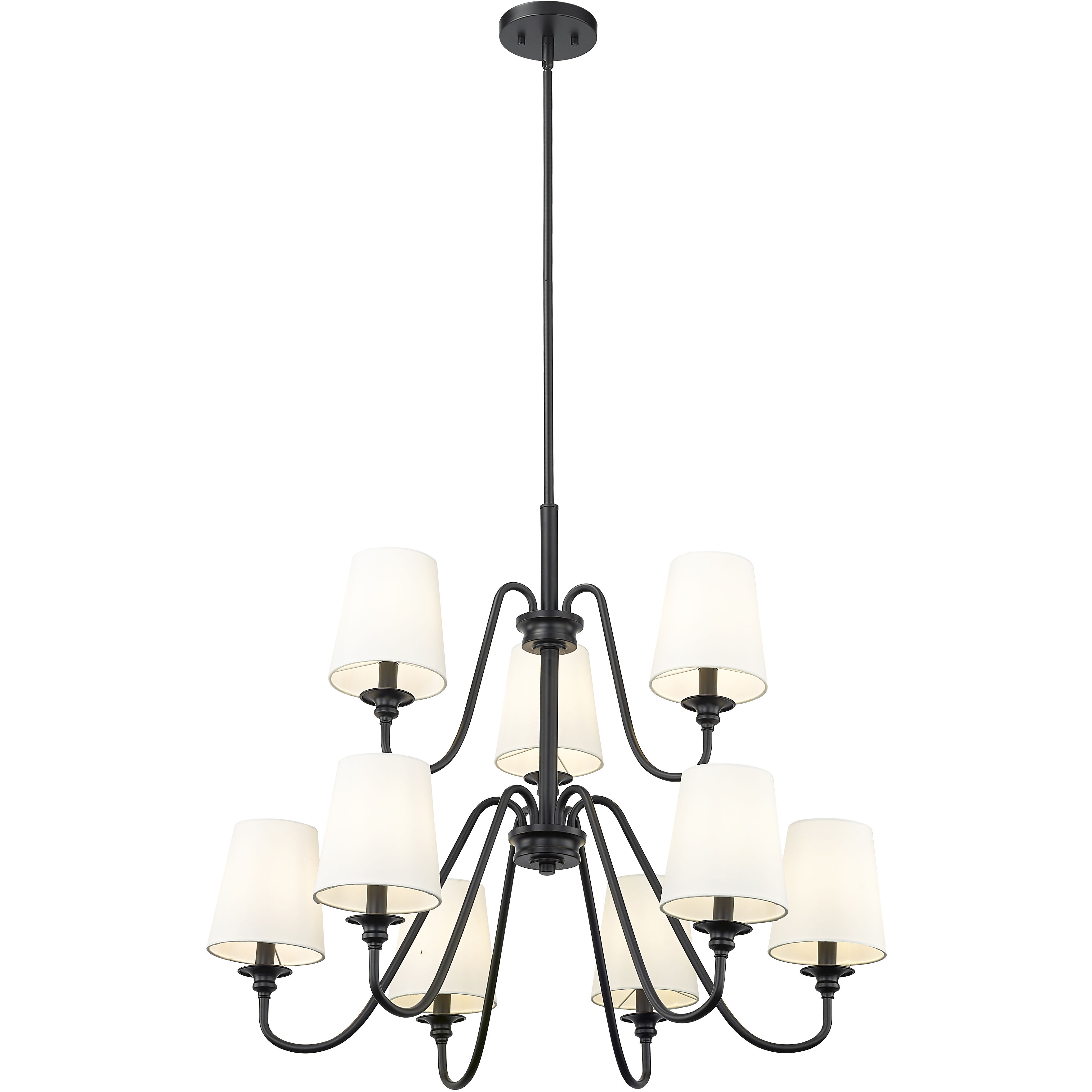Gianna 9 Light 32 inch Matte Black Chandelier Ceiling Light