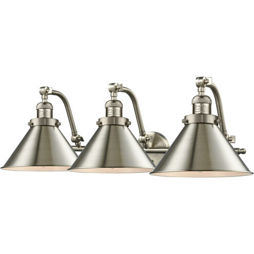 Briarcliff 3 Light 28 inch Brushed Satin Nickel Vanity Light Wall Light