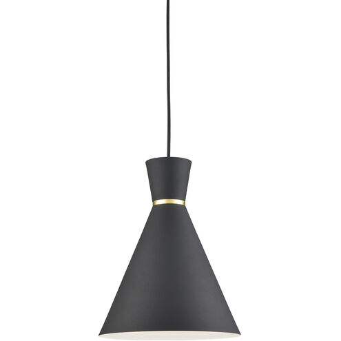 Vanderbilt 1 Light 9.88 inch Black With Gold Detail Pendant Ceiling Light