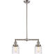 Franklin Restoration Bell 2 Light 21 inch Brushed Satin Nickel Island Light Ceiling Light