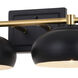 Belmont LED 38 inch Matte Black and Satin Brass Bathroom Light Wall Light in 4