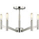 Vector 5 Light 18 inch Brushed Nickel Semi-Flush Mount Ceiling Light