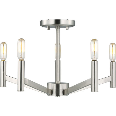 Vector 5 Light 18 inch Brushed Nickel Semi-Flush Mount Ceiling Light