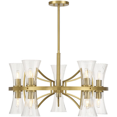 Bennington 10 Light 30.5 inch Warm Brass Chandelier Ceiling Light