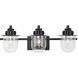 Northlake 3 Light 24 inch Matte Black Bath Light Wall Light
