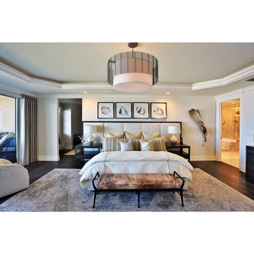 Downtown Mesh 1 Light 19.3 inch Burnished Bronze Chandelier Ceiling Light, Drum