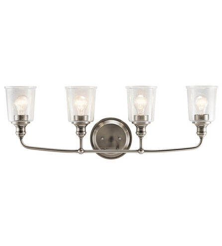 Waverly 4 Light 33 inch Classic Pewter Wall Mt Bath 4 Arm Wall Light