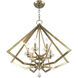 Diamond 6 Light 25 inch Antique Brass Chandelier Ceiling Light