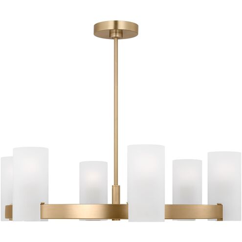 Drew & Jonathan Scott Rhode 6 Light 30 inch Satin Brass Chandelier Ceiling Light
