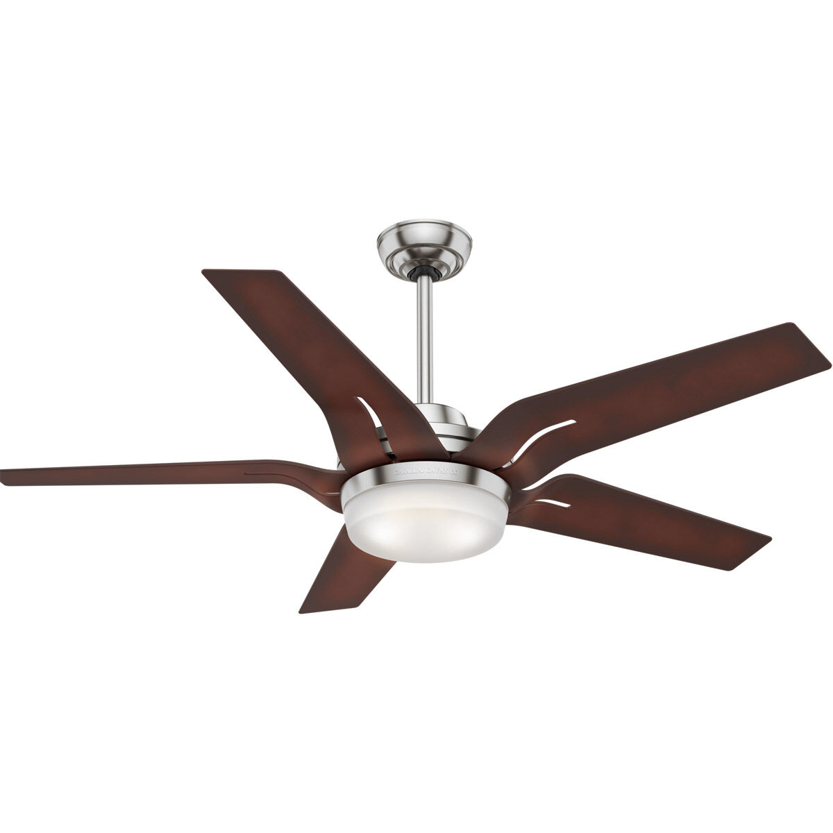 Correne 56 inch Brushed Nickel with Coffee Beech, Coffee Beech Blades Ceiling Fan
