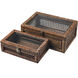 Bowman 13.5 X 9.5 inch Rich Brown with Clear and Aged Bronze Box, Set of 2