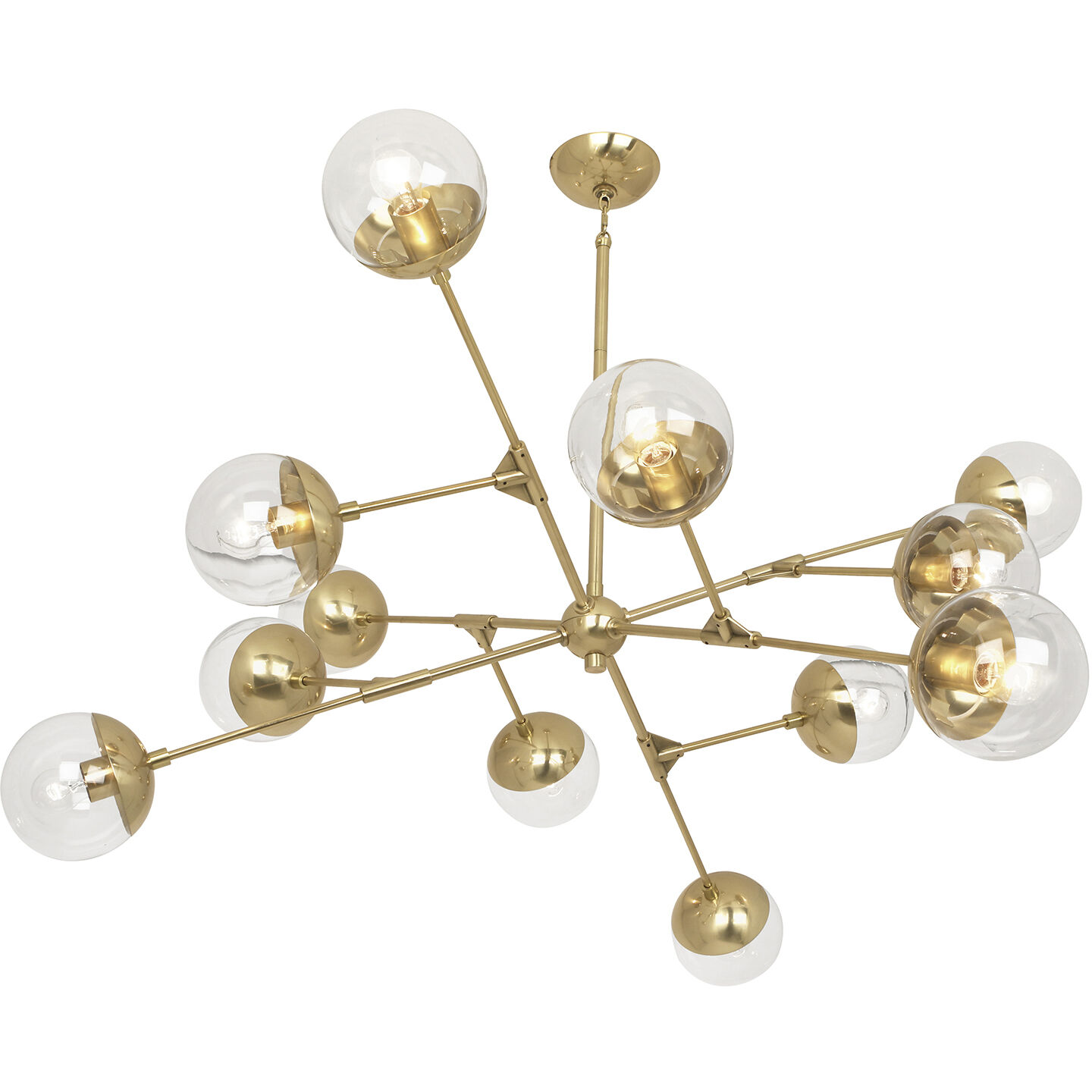Celeste 12 Light 50.5 inch Modern Brass Chandelier Ceiling Light