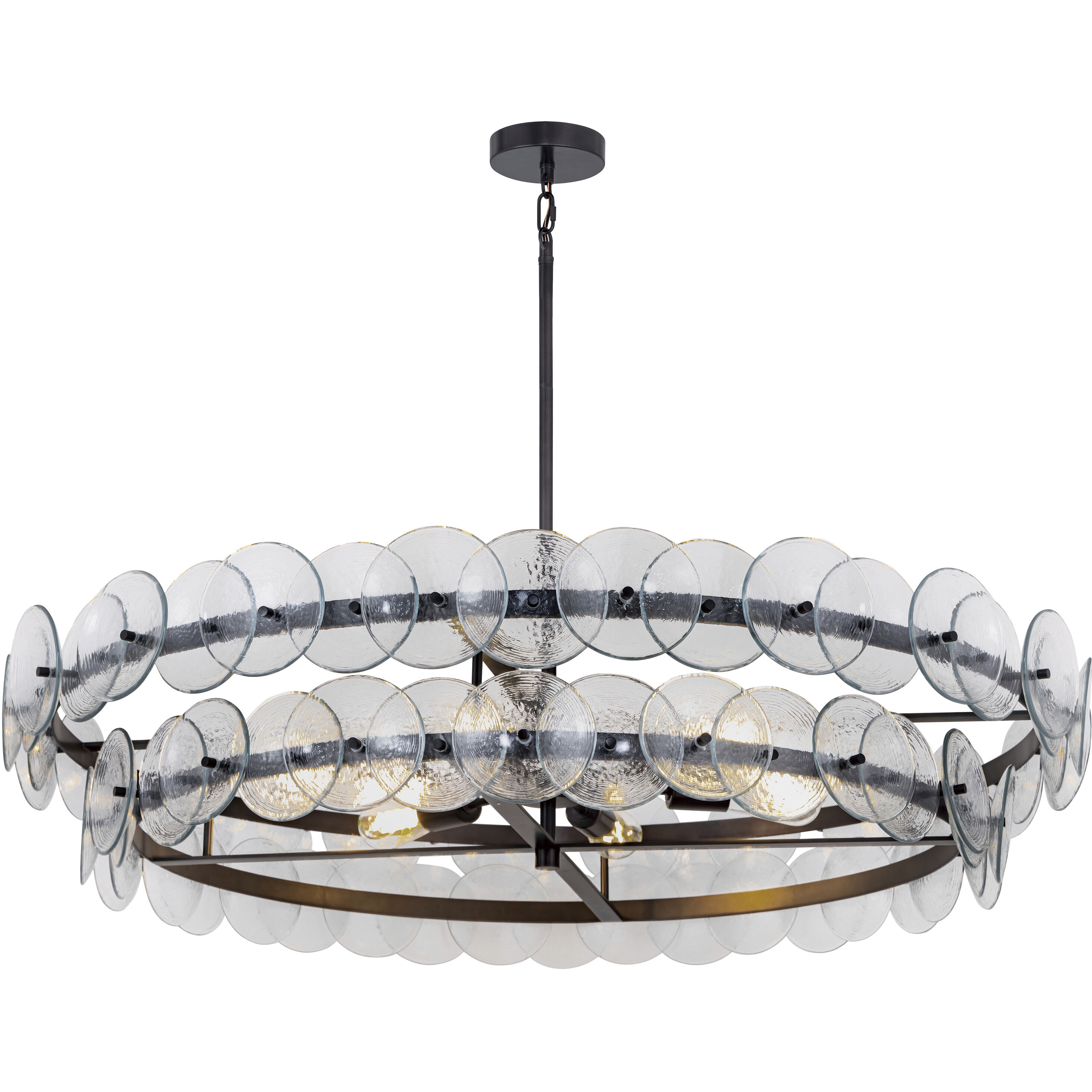Loren 8 Light 42 inch Gunmetal Multi-Tier Chandelier Ceiling Light in Textured Clear
