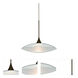 Spazio 1 Light Bronze Cord Pendant Ceiling Light in Incandescent, Clear with Frost Glass