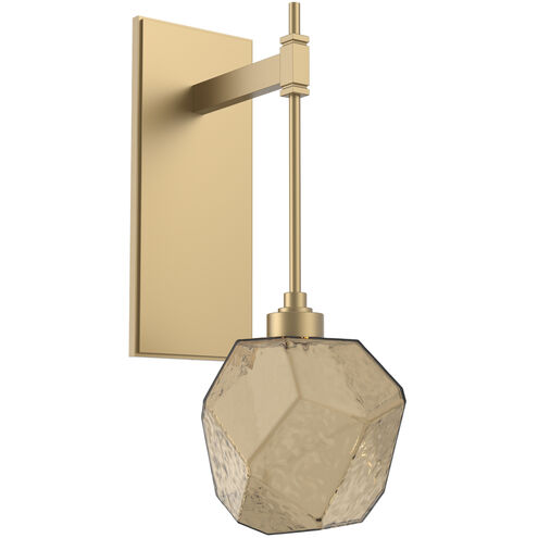 Gem LED 6.3 inch Gilded Brass Indoor Sconce Wall Light in Bronze, 2700K LED, Tempo