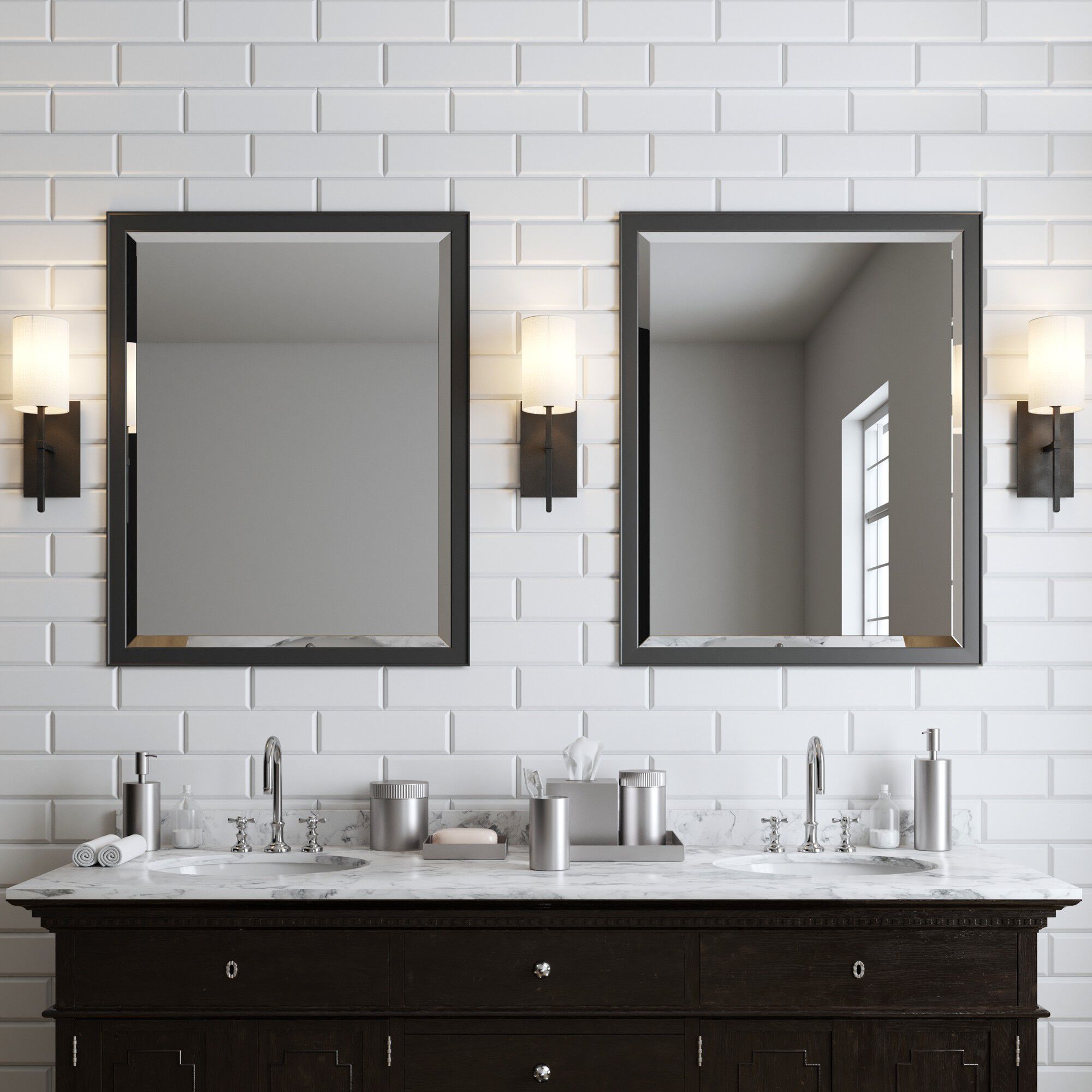 Veronica Bath Sconce Wall Light in Black Forged