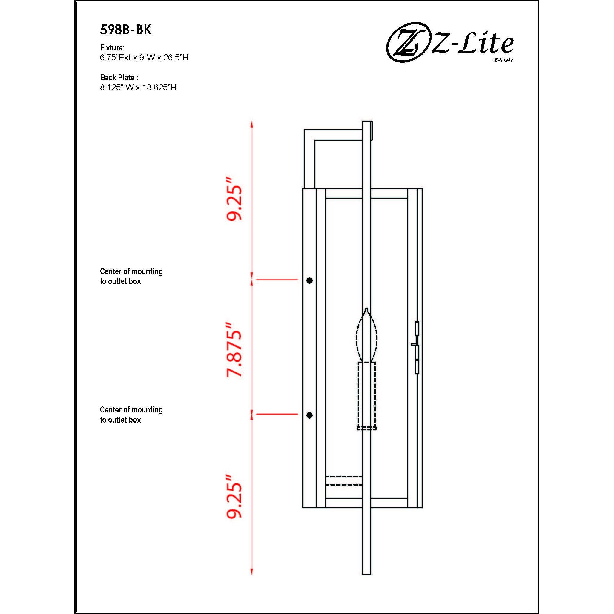 Lucian 3 Light 26.5 inch Black Outdoor Wall Light