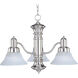Newburg 3 Light 22.5 inch Satin Nickel Down Light Chandelier Ceiling Light