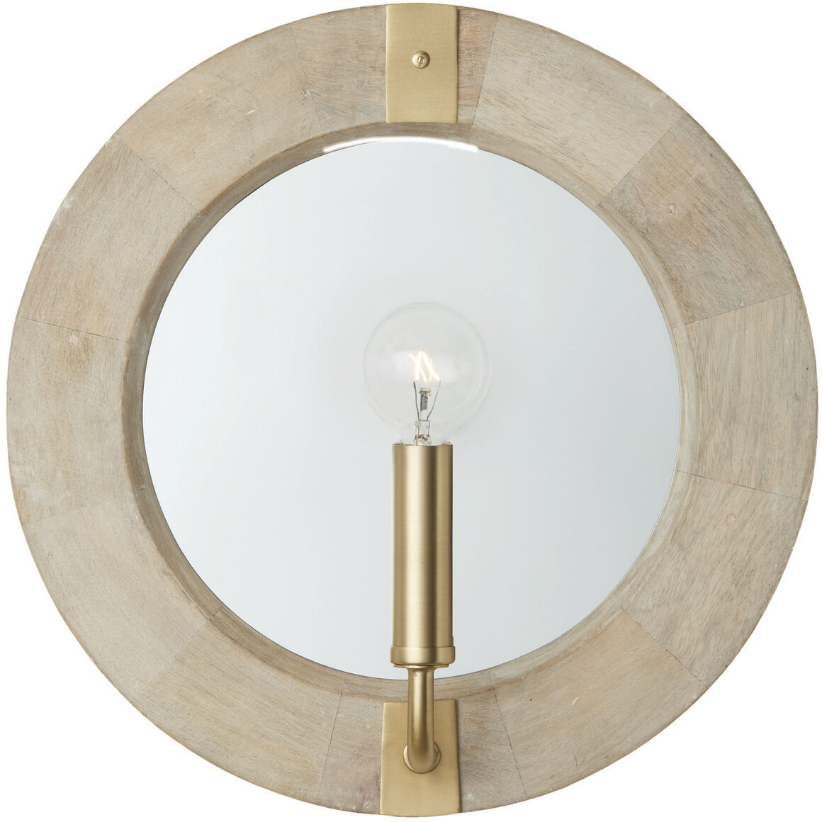 Finn 1 Light 12 inch White Wash and Matte Brass Sconce Wall Light