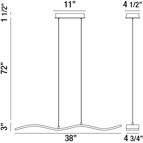 High Tide Linear Chandelier Ceiling Light